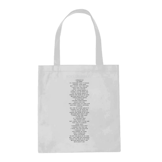 Boys Don't Cry White Tote