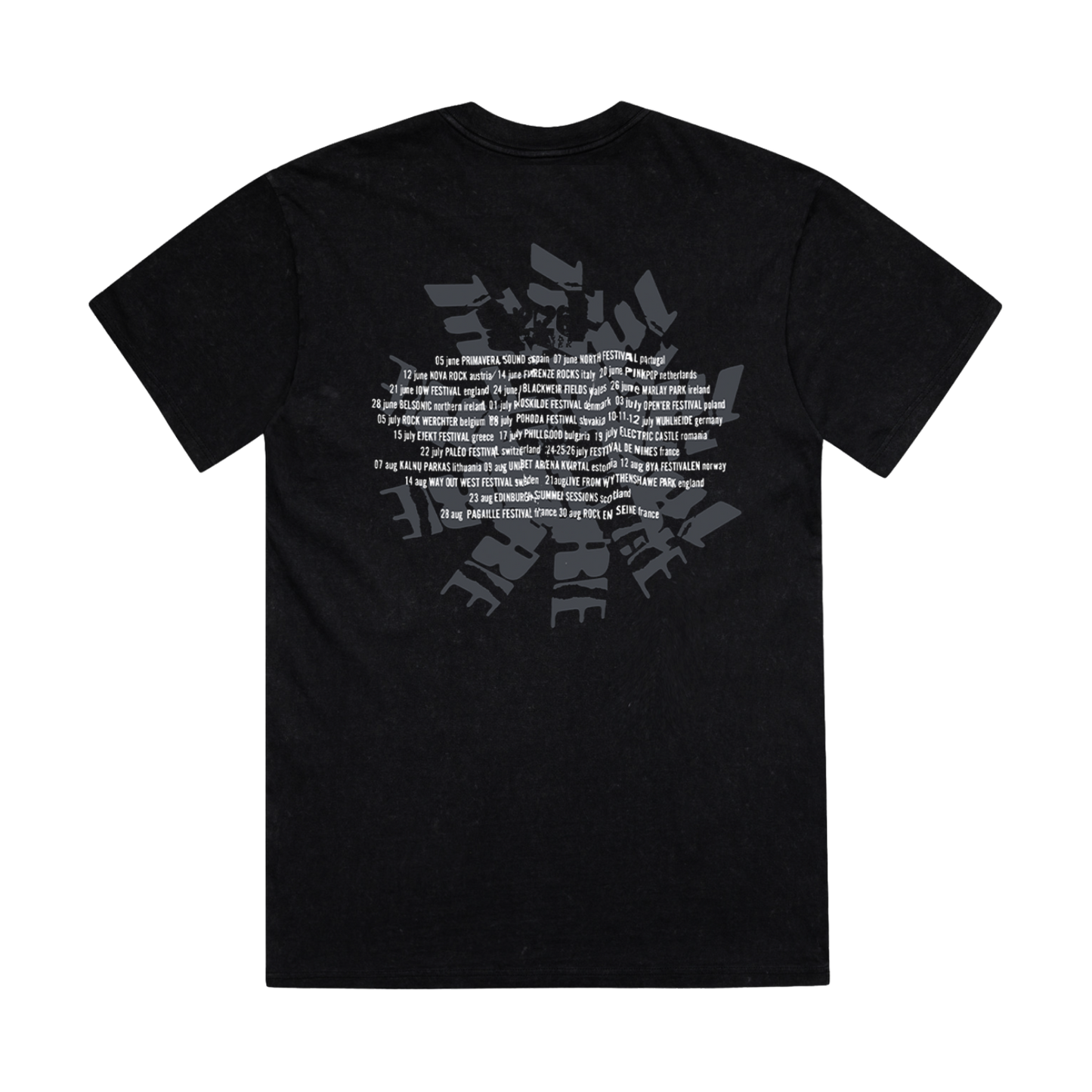 Festival Summer Dateback Black T-Shirt
