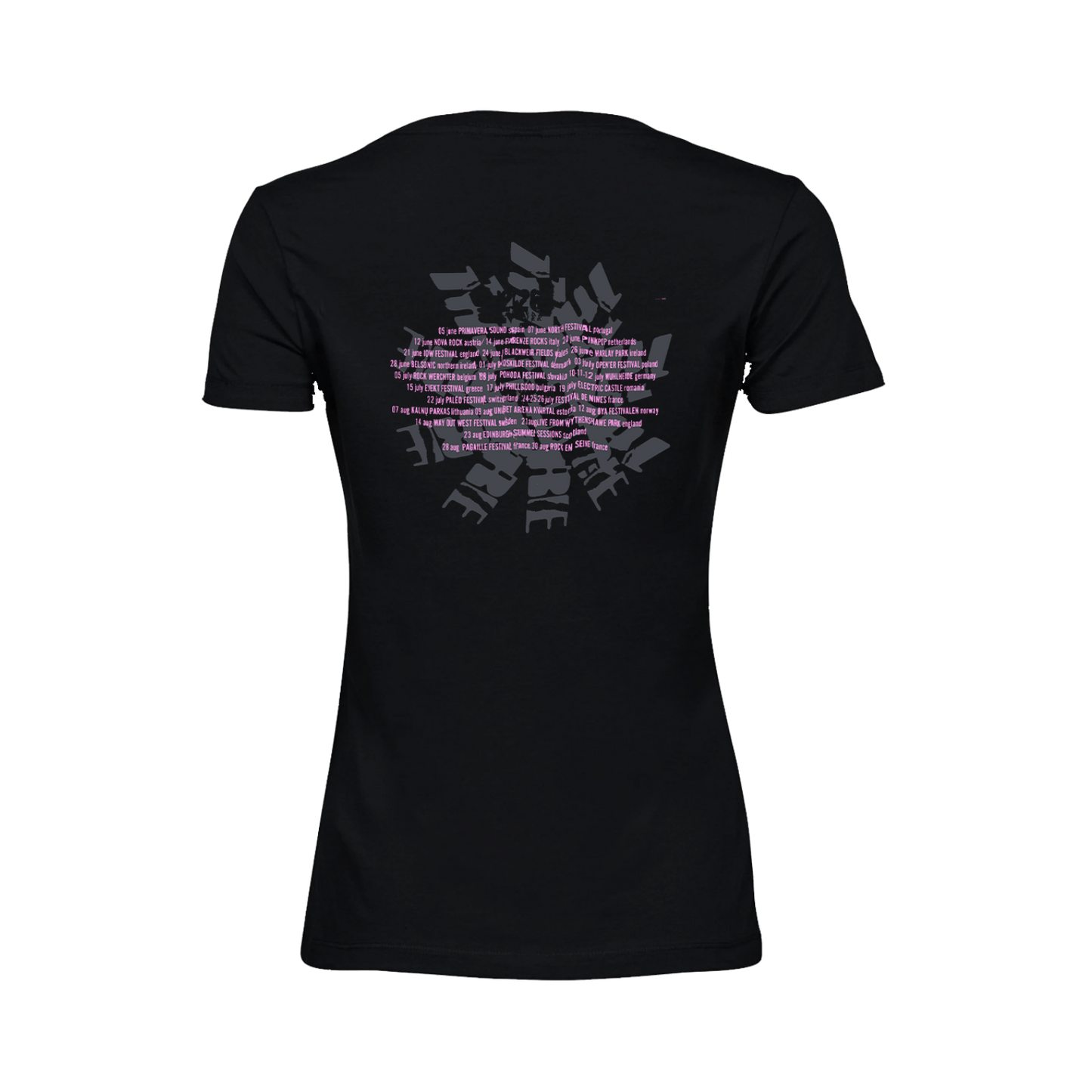 Festival Summer Dateback Women's Black T-Shirt