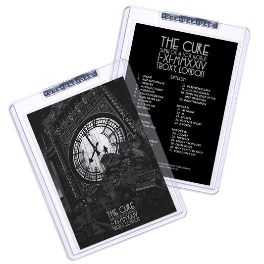 GAS THE CURE NOVEMBER 1, 2024 TROXY, LONDON TRADING CARD ILLUSTRATED BY DANIEL DANGER