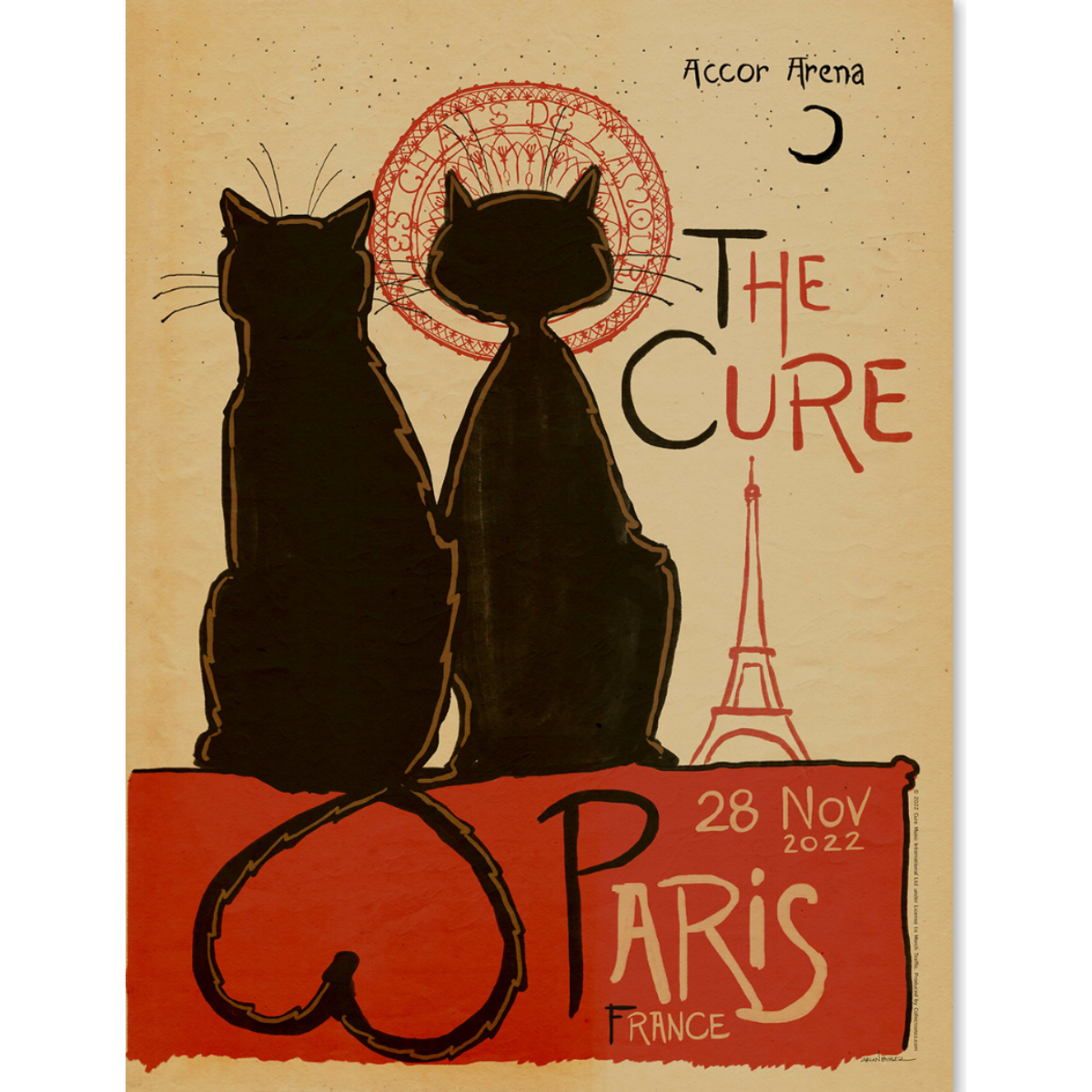 THE CURE CATS POSTER PARIS 28TH NOV 22