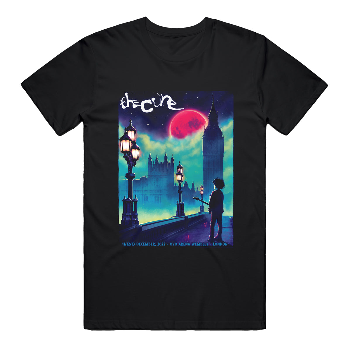 LONDON EVENT RED MOON BLACK UNISEX T-SHIRT