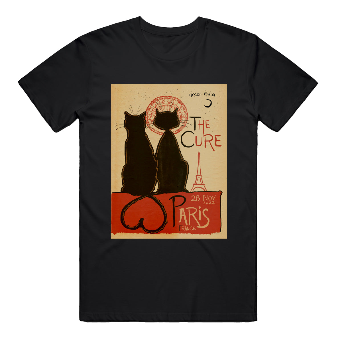 PARIS EVENT LOVECATS BLACK UNISEX T-SHIRT