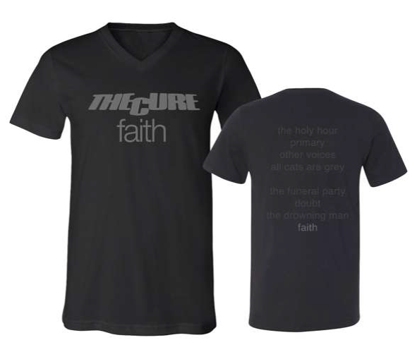 Faith Logo Men's Black V-Neck T-Shirt