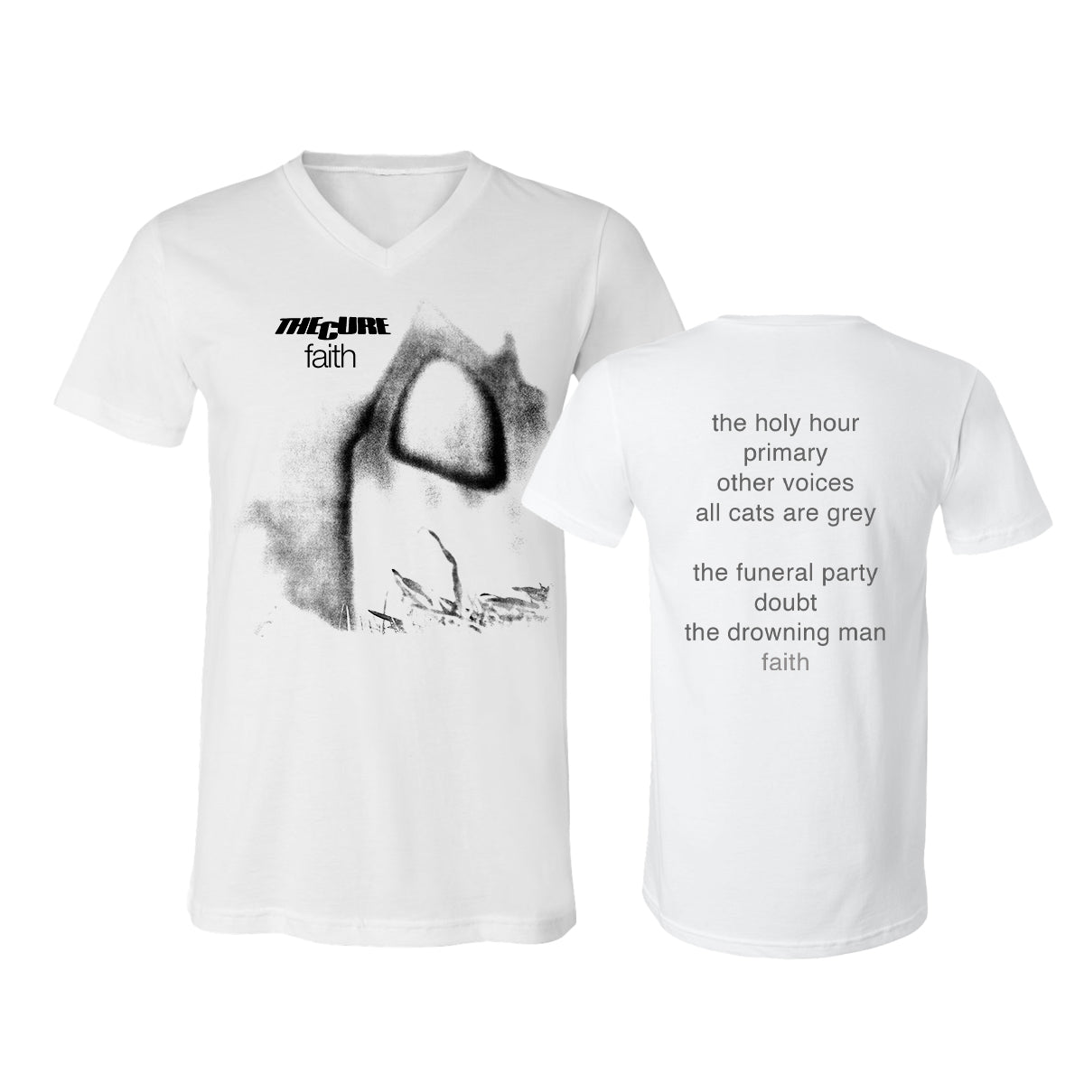 Faith Album Cover White V-Neck T-Shirt